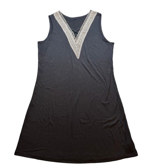 Cupshe Other - NWT, Cupshe Black Crochet Trim V-Neck Sleeveless Swim Cover Up Dress Size Small